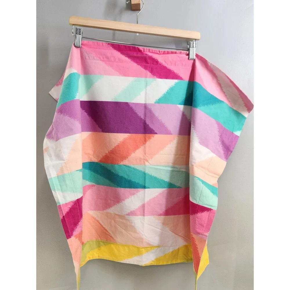 PBteen Pillow Sham Standard Pink Multi Color Stripe Chevron Boho Dorm Decor